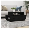 Image de Table basse Noir 80x55x40,5 cm Bois massif de pin814518