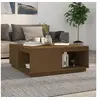 Image de Table basse Marron miel 100x101x40,5 cm Bois massif de pin