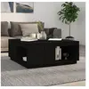 Image de Table basse Noir 100x101x40,5 cm Bois massif de pin814523