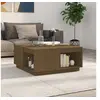 Image de Table basse Marron miel 80x81x36,5 cm Bois massif de pin
