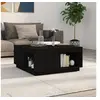Image de Table basse Noir 80x81x36,5 cm Bois massif de pin