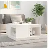 Image de Table basse Blanc 60x61x32,5 cm Bois massif de pin814530