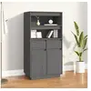 Image de Buffet haut Gris 60x40x116,5 cm Bois massif de pin814536