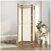 Image de Cloison de séparation pliante 3 panneaux 120 cm Bambou et toile