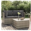 Image de Salon de jardin resine tressee gris 3 pieces 57 x 57 x 56 3 personnes