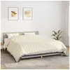 Image de Couverture Lestée, Couette Lestée Adulte, Couverture Pondérée avec Boucles, Couverture Lourde, Crème Clair 220x260 cm 15 kg Tissu