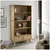 Image de Bibliothèque OTTA avec 2 tiroirs Marron Bois massif pin