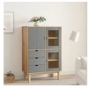 Image de Buffet haut OTTA marron et gris 85x43x125 cm bois massif de pin