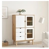 Image de Buffet haut OTTA marron et blanc 85x43x125 cm bois massif pin