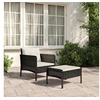 Image de Salon de jardin resine tressee noir 2 pieces 1 personnes