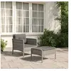 Image de Salon de jardin resine tressee gris 2 pieces 1 personnes