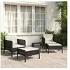Image de Salon de jardin resine tressee noir 5 pieces 2 personnes