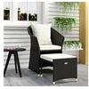 Image de Salon de jardin 2 pcs avec coussins Noir Résine tressée 319684