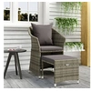 Image de Salon de jardin 2 pieces gris 1 personnes 65 x 65 cm resine tressee