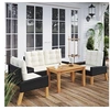 Image de Ensembles de bancs. canapes et tables de jardin resine tressee 4 pieces 3 personnes 58 x 64 x 60 cm noir
