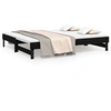 Image de Lit 202.5 x 199 x 33.5 cm en bois sommier a lattes pour 2 personnes de couleur