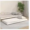 Image de Cadre de lit sans matelas blanc 75x190 cm bois de pin massif