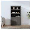 Image de Buffet haut Gris 80x35x154 cm Bois massif de pin823521