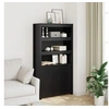 Image de Buffet haut Noir 80x35x154 cm Bois massif de pin