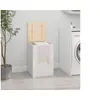 Image de Boîte à linge Blanc 44x44x66 cm Bois massif de pin 823565