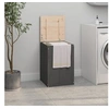 Image de Boîte à linge Gris 44x44x66 cm Bois massif de pin 823566