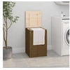 Image de Boîte à linge Marron miel 44x44x66 cm Bois massif de pin 823567