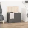 Image de Boîte à linge Gris 88,5x44x66 cm Bois massif de pin 823571