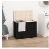 Image de Boîte à linge Noir 88,5x44x66 cm Bois massif de pin 823573