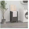 Image de Boîte à linge Gris 44x44x76 cm Bois massif de pin 823576