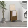 Image de Boîte à linge Marron miel 44x44x76 cm Bois massif de pin 823577