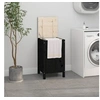 Image de Boîte à linge Noir 44x44x76 cm Bois massif de pin 823578