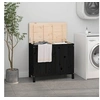 Image de Boîte à linge Noir 88,5x44x76 cm Bois massif de pin 823583