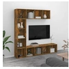 Image de Ensemble bibliothèque meuble TV 3 pcs Chêne fumé 180x30x180 cm