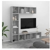 Image de Ensemble bibliothèque meuble TV 3 pcs Sonoma gris 180x30x180 cm