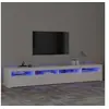 Image de Meuble TV avec lumières LED Blanc 240x35x40 cm