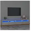 Image de Meuble TV avec lumières LED Gris béton 240x35x40 cm