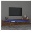 Image de Meuble TV avec lumières LED Chêne fumé 240x35x40 cm