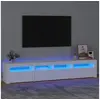 Image de Meuble TV avec lumières LED Blanc 210x35x40 cm