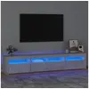 Image de Meuble TV avec lumières LED Gris béton 210x35x40 cm