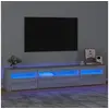 Image de Meuble TV avec lumières LED Sonoma gris 210x35x40 cm
