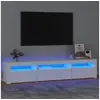 Image de Meuble TV avec lumières LED Blanc 195x35x40 cm