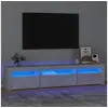Image de Meuble TV avec lumières LED Gris béton 195x35x40 cm