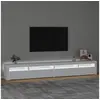 Image de Meuble TV avec lumières LED Blanc 270x35x40 cm