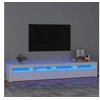 Image de Meuble TV avec lumières LED Blanc 240x35x40 cm