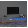 Image de Meuble TV avec lumières LED Chêne sonoma 240x35x40 cm
