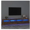 Image de Meuble TV avec lumières LED Chêne fumé 240x35x40 cm