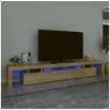 Image de Meuble TV avec lumières LED Chêne sonoma 260x36,5x40 cm