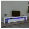 Image de Meuble TV avec lumières LED Blanc 215x36,5x40 cm