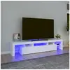 Image de Meuble TV avec lumières LED Blanc 200x36,5x40 cm