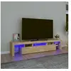 Image de Meuble TV avec lumières LED Chêne sonoma 200x36,5x40 cm